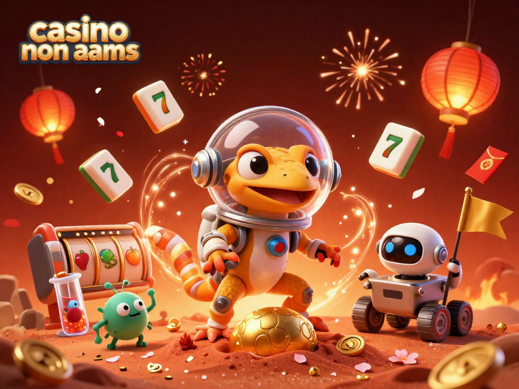 Scopri la magia di un casino non AAMS con un gecko marziano e slot scintillanti.